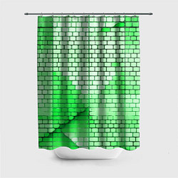 Шторка для душа Зелёные кирпичики, цвет: 3D-принт