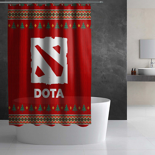 Шторка для ванной Dota new year / 3D-принт – фото 2