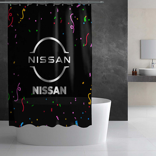 Шторка для ванной Nissan конфети / 3D-принт – фото 2
