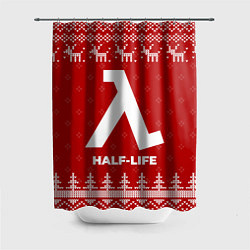 Шторка для душа Новогодний Half-Life с оленями, цвет: 3D-принт