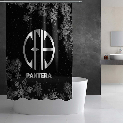 Шторка для ванной Снежный Pantera / 3D-принт – фото 2
