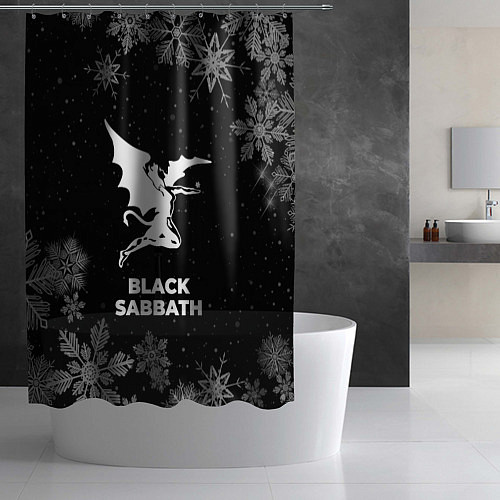 Шторка для ванной Снежный Black Sabbath / 3D-принт – фото 2