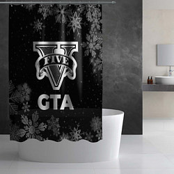 Шторка для душа Снежный GTA, цвет: 3D-принт — фото 2