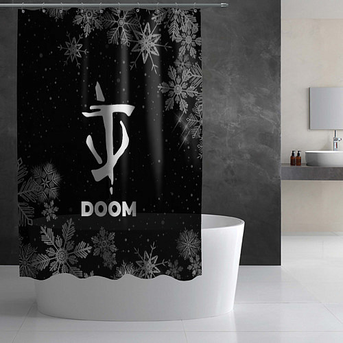 Шторка для ванной Снежный Doom / 3D-принт – фото 2