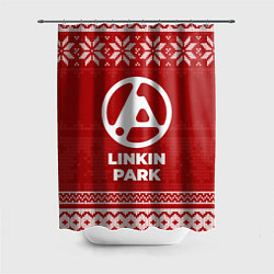 Шторка для душа Новогодний Linkin Park 2024, цвет: 3D-принт