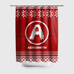 Шторка для душа Новогодний Aerosmith, цвет: 3D-принт