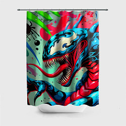 Шторка для душа Свирепый Веном - граффити, цвет: 3D-принт
