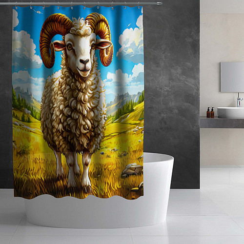 Шторка для ванной Баран / 3D-принт – фото 2