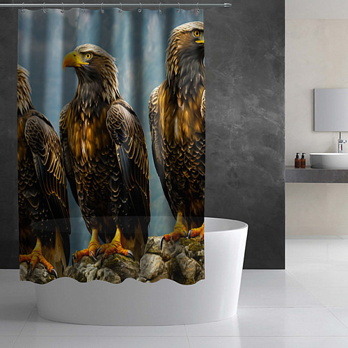 Шторка для ванной Три орла / 3D-принт – фото 2
