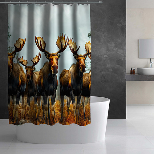 Шторка для ванной Лоси / 3D-принт – фото 2