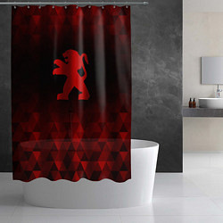 Шторка для душа Peugeot red poly, цвет: 3D-принт — фото 2