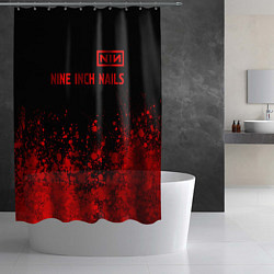 Шторка для душа Nine Inch Nails - red gradient посередине, цвет: 3D-принт — фото 2