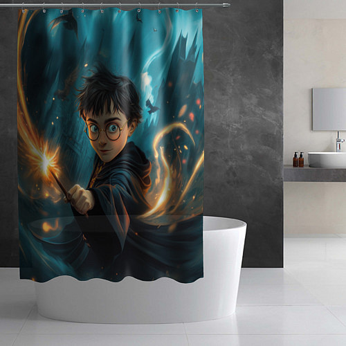 Шторка для ванной Гарри Поттер волшебник / 3D-принт – фото 2