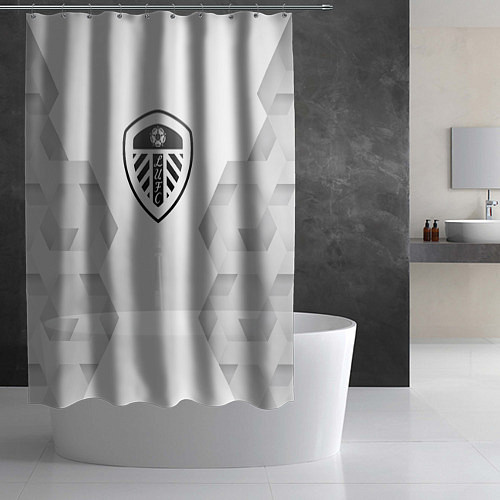 Шторка для ванной Leeds United white poly / 3D-принт – фото 2