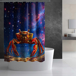 Шторка для душа Краб в космосе, цвет: 3D-принт — фото 2