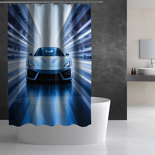 Шторка для ванной Спорткар на скорости / 3D-принт – фото 2