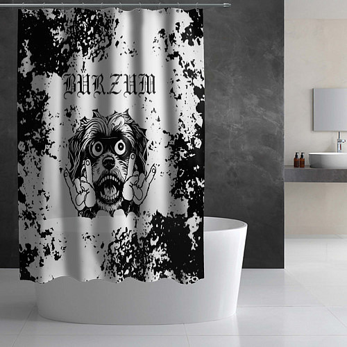 Шторка для ванной Burzum - рок пес / 3D-принт – фото 2