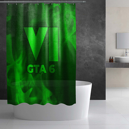 Шторка для ванной GTA 6 - green gradient / 3D-принт – фото 2