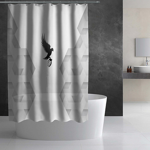 Шторка для ванной Hollywood Undead white poly / 3D-принт – фото 2