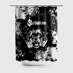 Шторка для душа Sabaton рок пес, цвет: 3D-принт