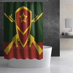 Шторка для душа Мотострелковые войска: герб со щитом, цвет: 3D-принт — фото 2