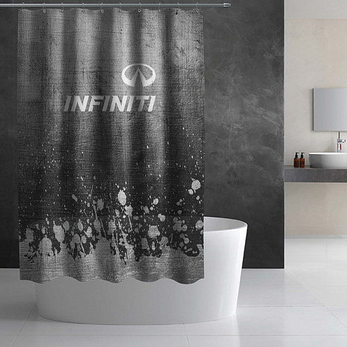 Шторка для ванной Infiniti - grey gradient посередине / 3D-принт – фото 2