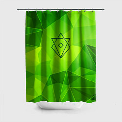 Шторка для душа In Flames green poly, цвет: 3D-принт