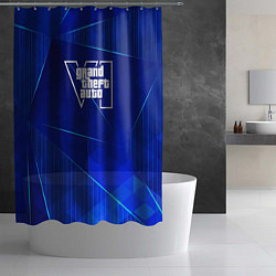 Шторка для душа GTA6 blue poly, цвет: 3D-принт — фото 2