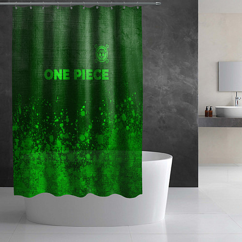 Шторка для ванной One Piece - green gradient посередине / 3D-принт – фото 2