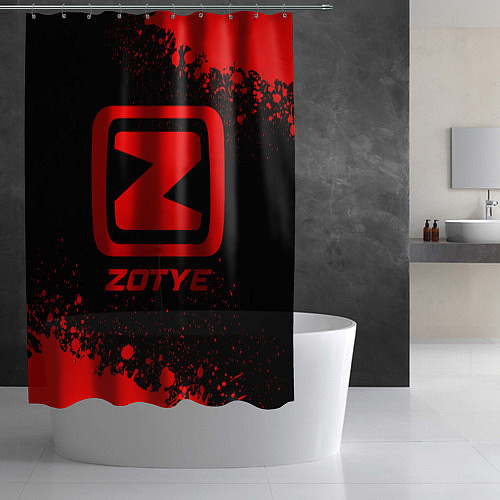 Шторка для ванной Zotye - red gradient / 3D-принт – фото 2