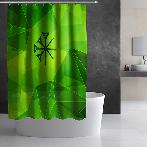 Шторка для ванной Nightwish green poly / 3D-принт – фото 2