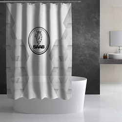 Шторка для душа Saab white poly, цвет: 3D-принт — фото 2