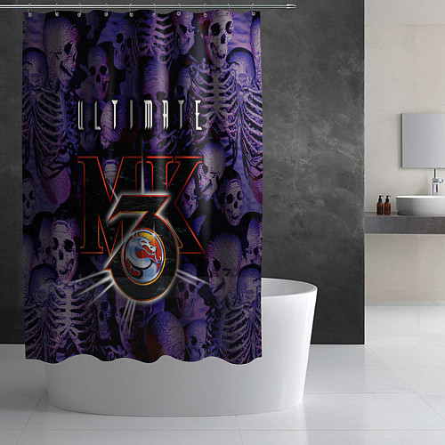 Шторка для ванной Ultimate mortal kombat logo / 3D-принт – фото 2