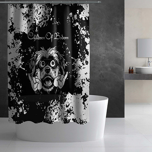 Шторка для ванной Children of Bodom рок пес / 3D-принт – фото 2