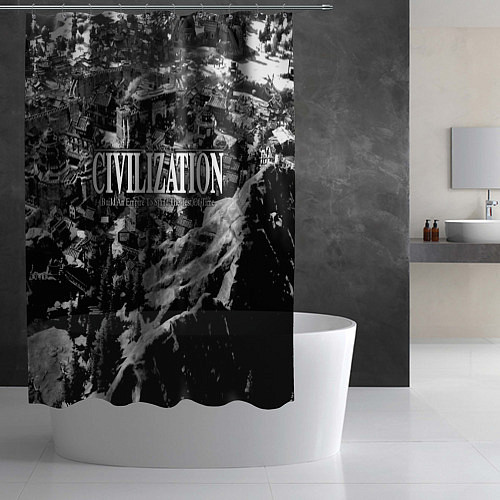 Шторка для ванной Civilization - global strategy / 3D-принт – фото 2