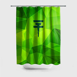 Шторка для душа Tokio Hotel green poly, цвет: 3D-принт