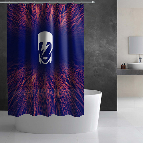 Шторка для ванной David Bowie red energy / 3D-принт – фото 2