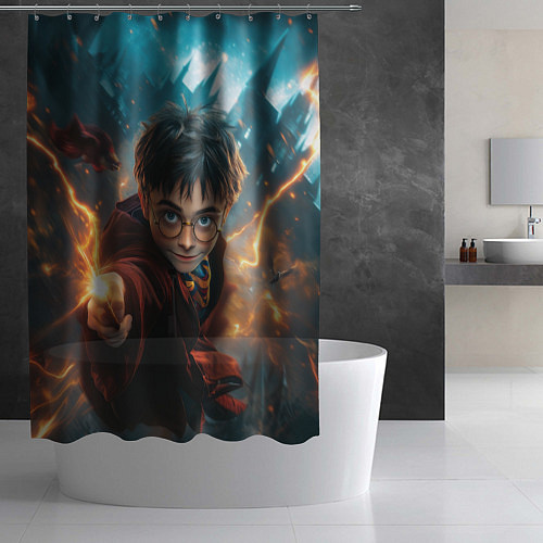 Шторка для ванной Гарри Поттер - магия / 3D-принт – фото 2