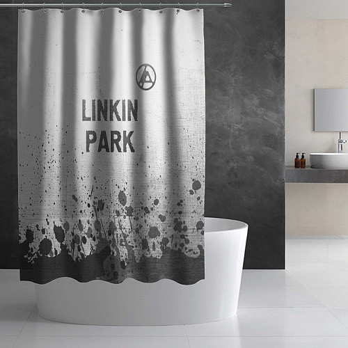 Шторка для ванной Linkin Park 2024 - white gradient посередине / 3D-принт – фото 2