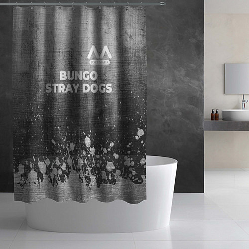 Шторка для ванной Bungo Stray Dogs - grey gradient посередине / 3D-принт – фото 2