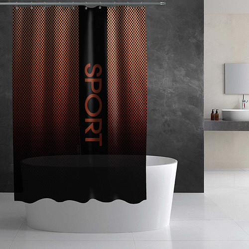 Шторка для ванной Sport коричневый вертикальная полоса / 3D-принт – фото 2
