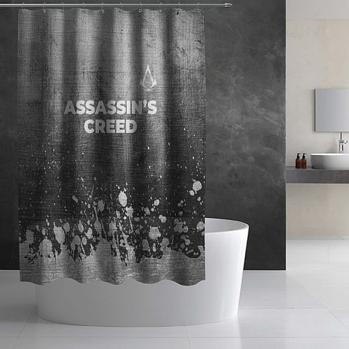 Шторка для ванной Assassins Creed - grey gradient посередине / 3D-принт – фото 2