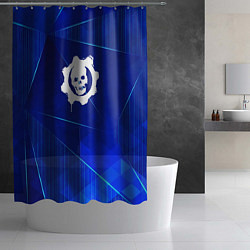 Шторка для душа Gears of War blue poly, цвет: 3D-принт — фото 2