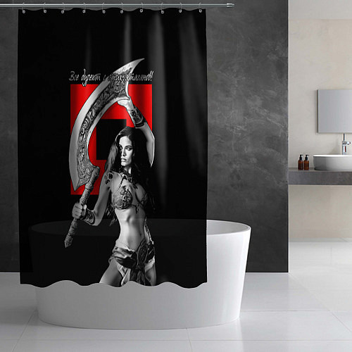 Шторка для ванной Все дуреют с этих ятаганов / 3D-принт – фото 2