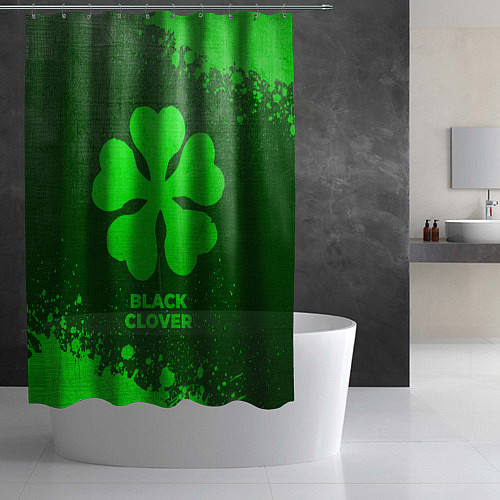 Шторка для ванной Black Clover - green gradient / 3D-принт – фото 2