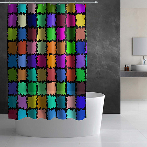 Шторка для ванной Лоскутки / 3D-принт – фото 2