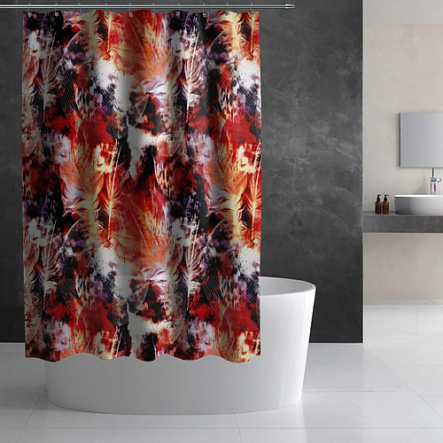 Шторка для ванной Огненные перья / 3D-принт – фото 2