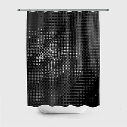Шторка для душа Тёмный чёрно-серый абстарктный, цвет: 3D-принт