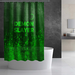 Шторка для душа Demon Slayer - green gradient посередине, цвет: 3D-принт — фото 2