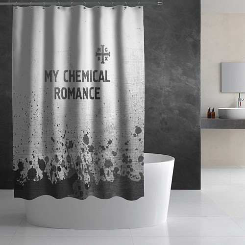 Шторка для ванной My Chemical Romance - white gradient посередине / 3D-принт – фото 2